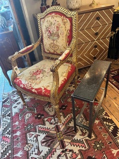 Cleverly Made One of a Kind Drinks Side Table with Etched Marble Top & Iron
