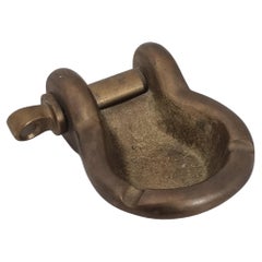 Aschenbecher mit Clevis-Schirm aus massivem Messing, nautisch, 1950/60er Jahre