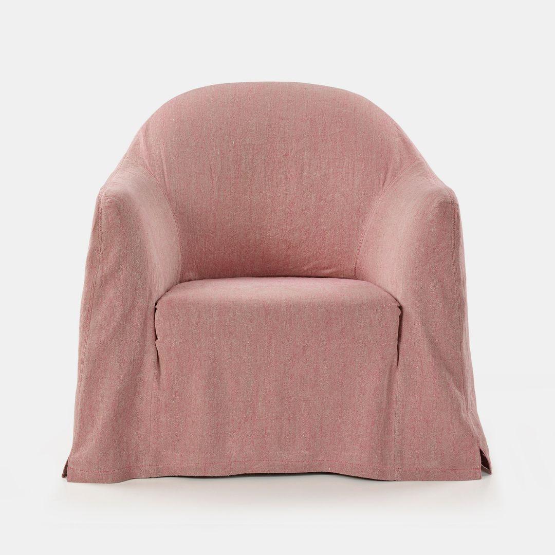 Spanish Clichy Linen Slipcover Armchair, Custom Made in Spain For Sale