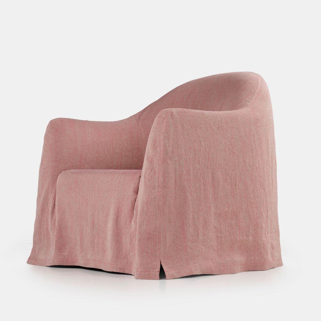 Clichy Linen Slipcover Armchair, Custom Made in Spain In New Condition For Sale In Amsterdam, NL