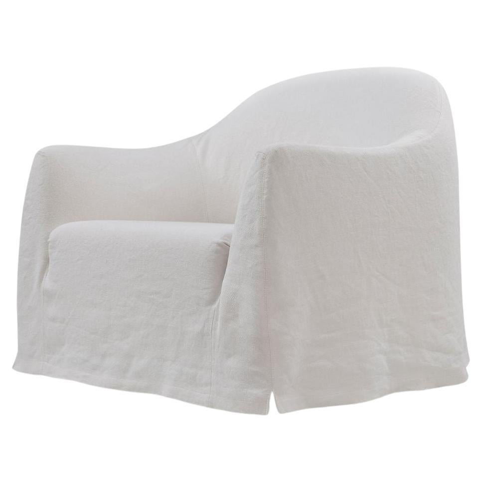 Clichy Linen Slipcover Armchair, Custom Made in Spain For Sale
