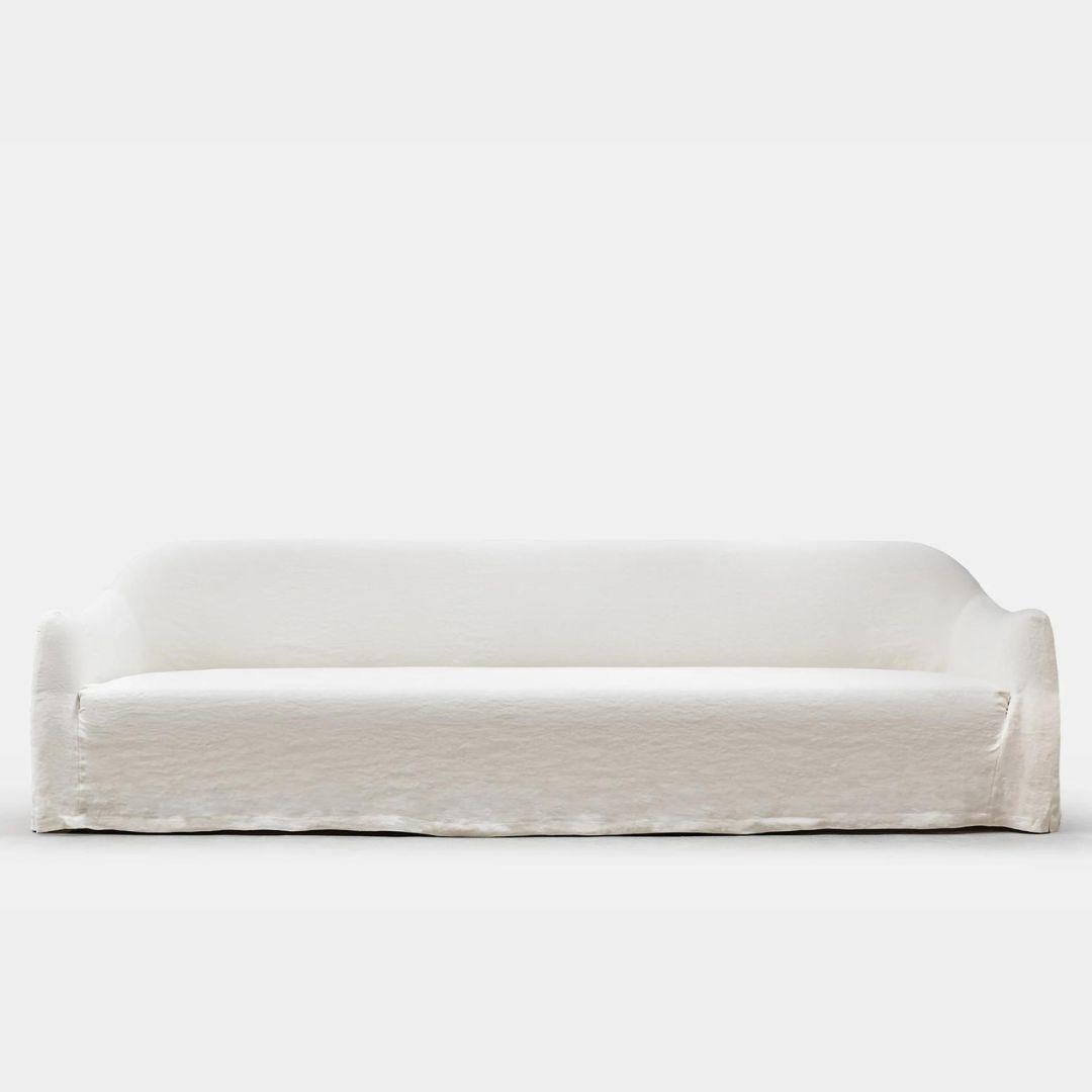 Spanish Clichy Linen Slipcover Sofa, Custom made in Spain For Sale