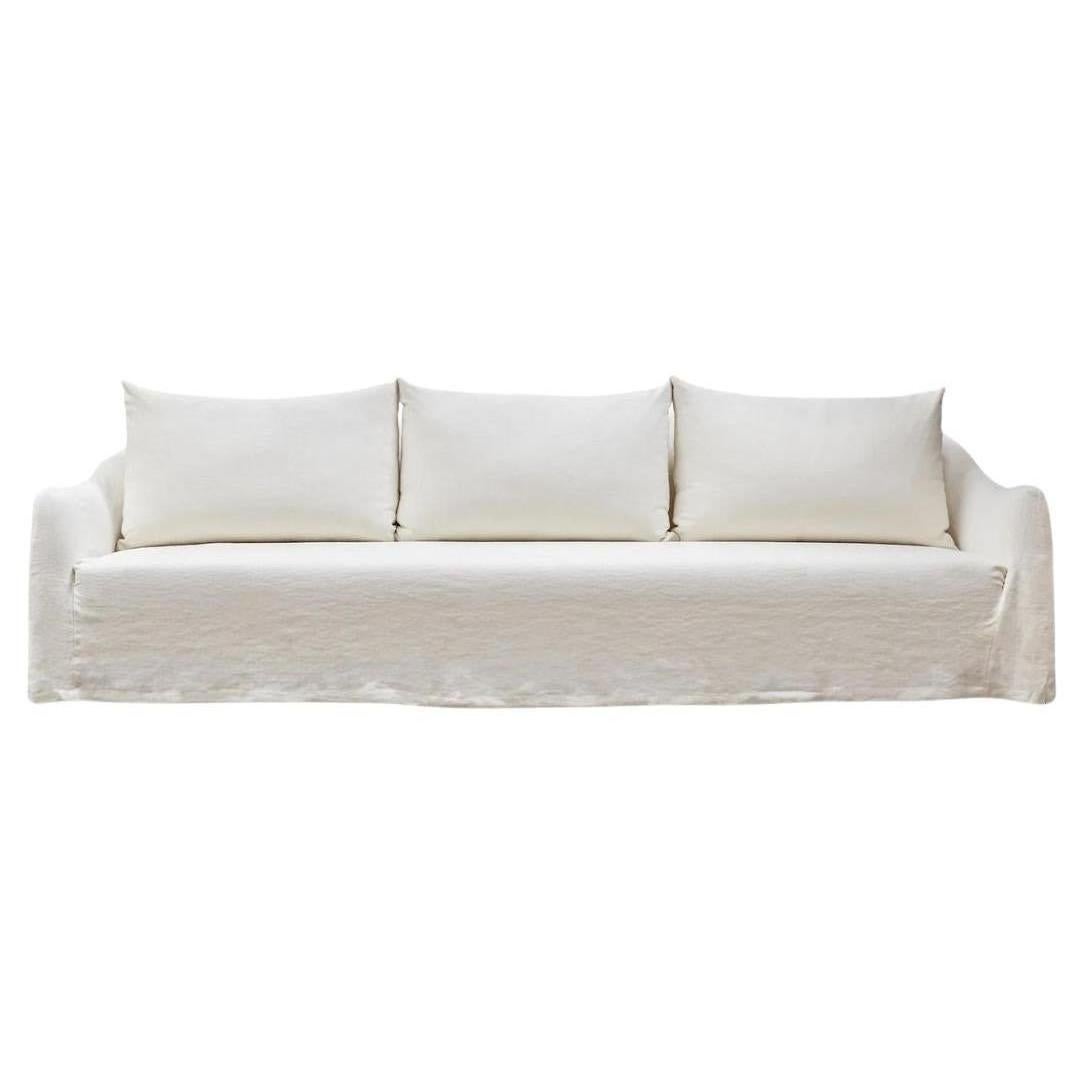 Clichy Linen Slipcover Sofa, Custom made in Spain For Sale