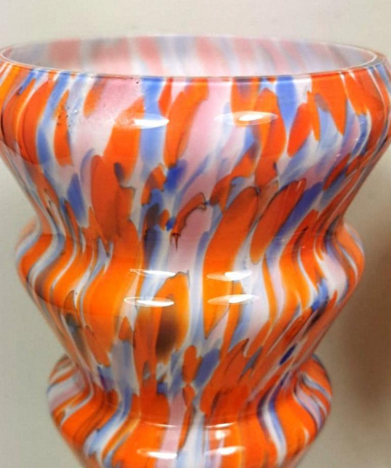 Clichy Manifacturing French Pair of Colored Opaline Glass Vases For Sale 4