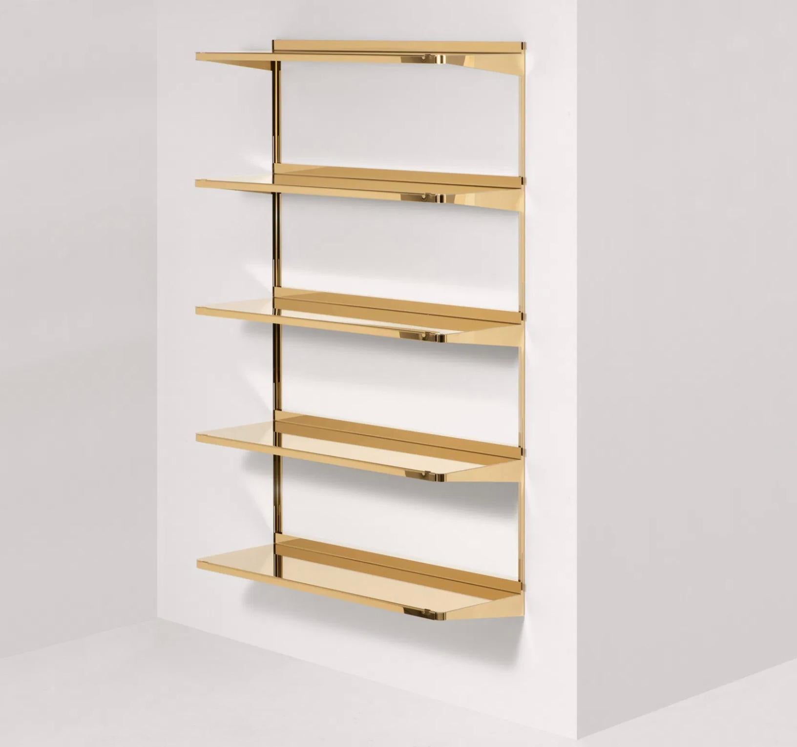 CLICK is a boltless shelving system. The minimalistic form and construction, as well as the visual lightness, form the aesthetic characteristics of the shelf. Constructed of 2.5mm thin sheet steel, a girder and shelves, the system functions similar
