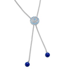 Click Amulet - 18K White Gold, Diamonds, Blue Sapphires & Lapis Lazuli