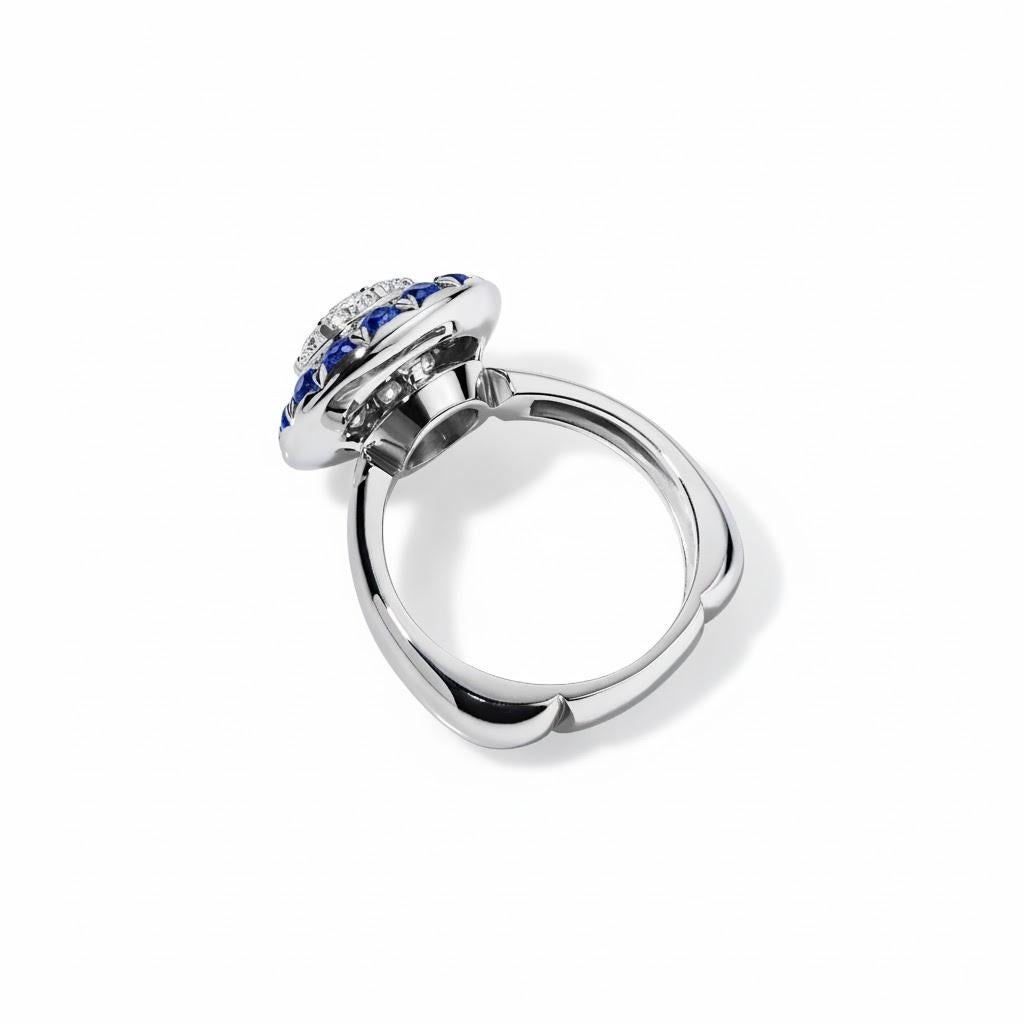 Bague Click à diamant et saphir bleu Neuf - En vente à Roslyn, NY