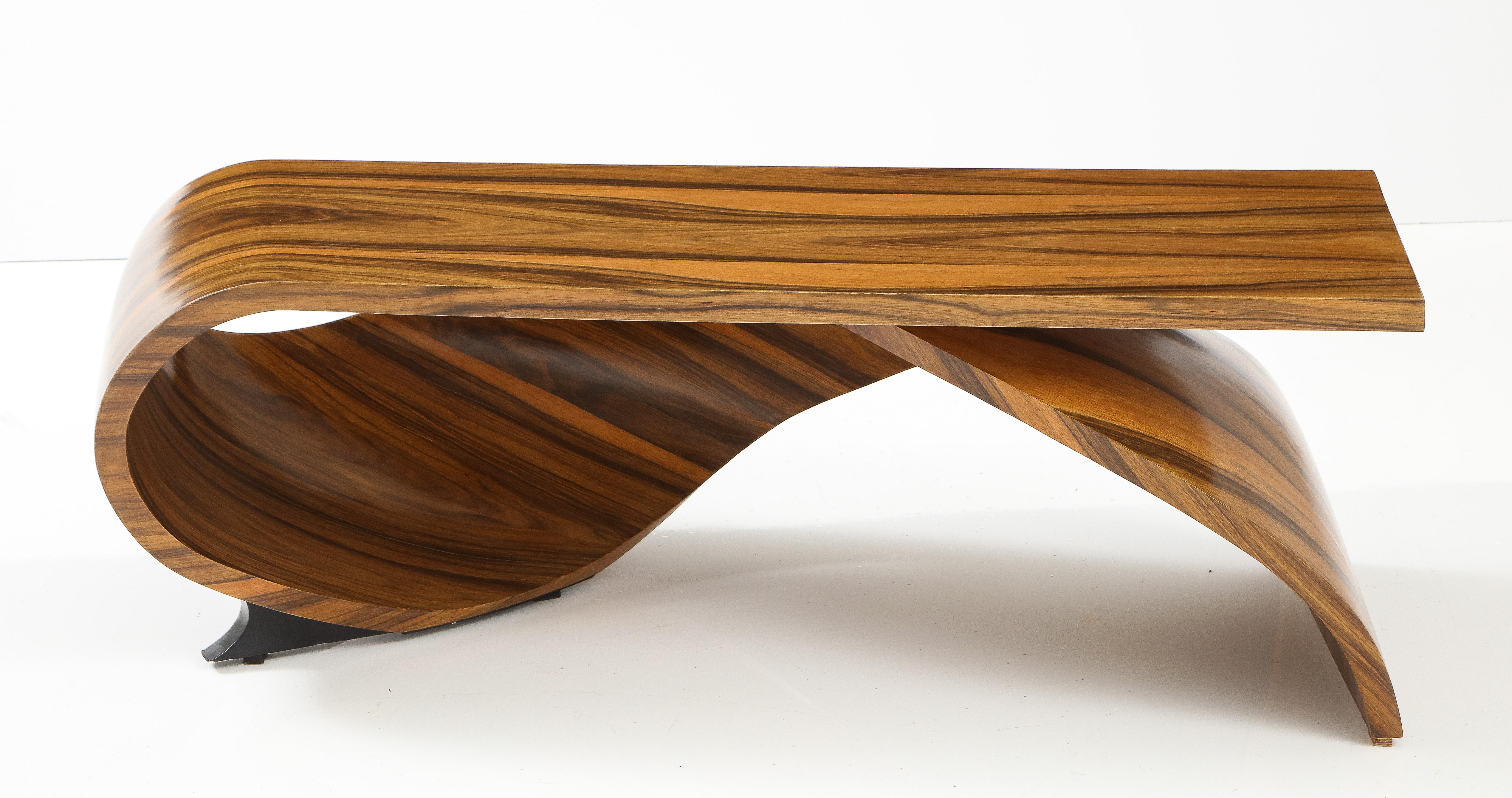 Vintage Exotic Wood Bentwood Coffee Table    In Good Condition In New York, NY