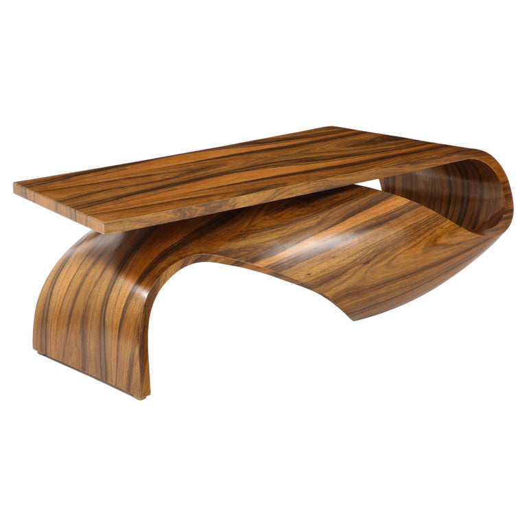 Vintage Exotic Wood Bentwood Coffee Table For Sale at 1stDibs