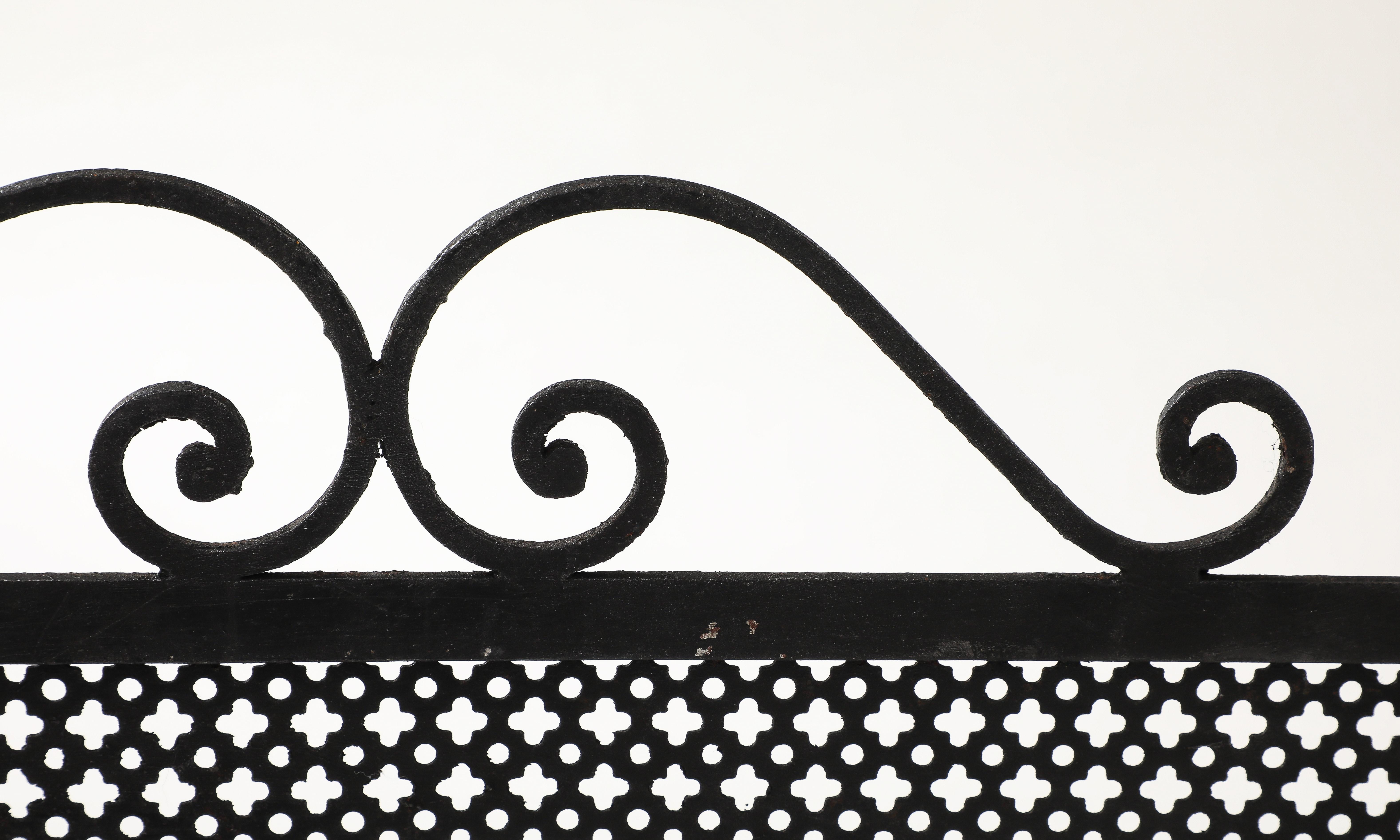 Iron Matthieu Mategot Style Period Firescreen, France, c. 1950's For Sale