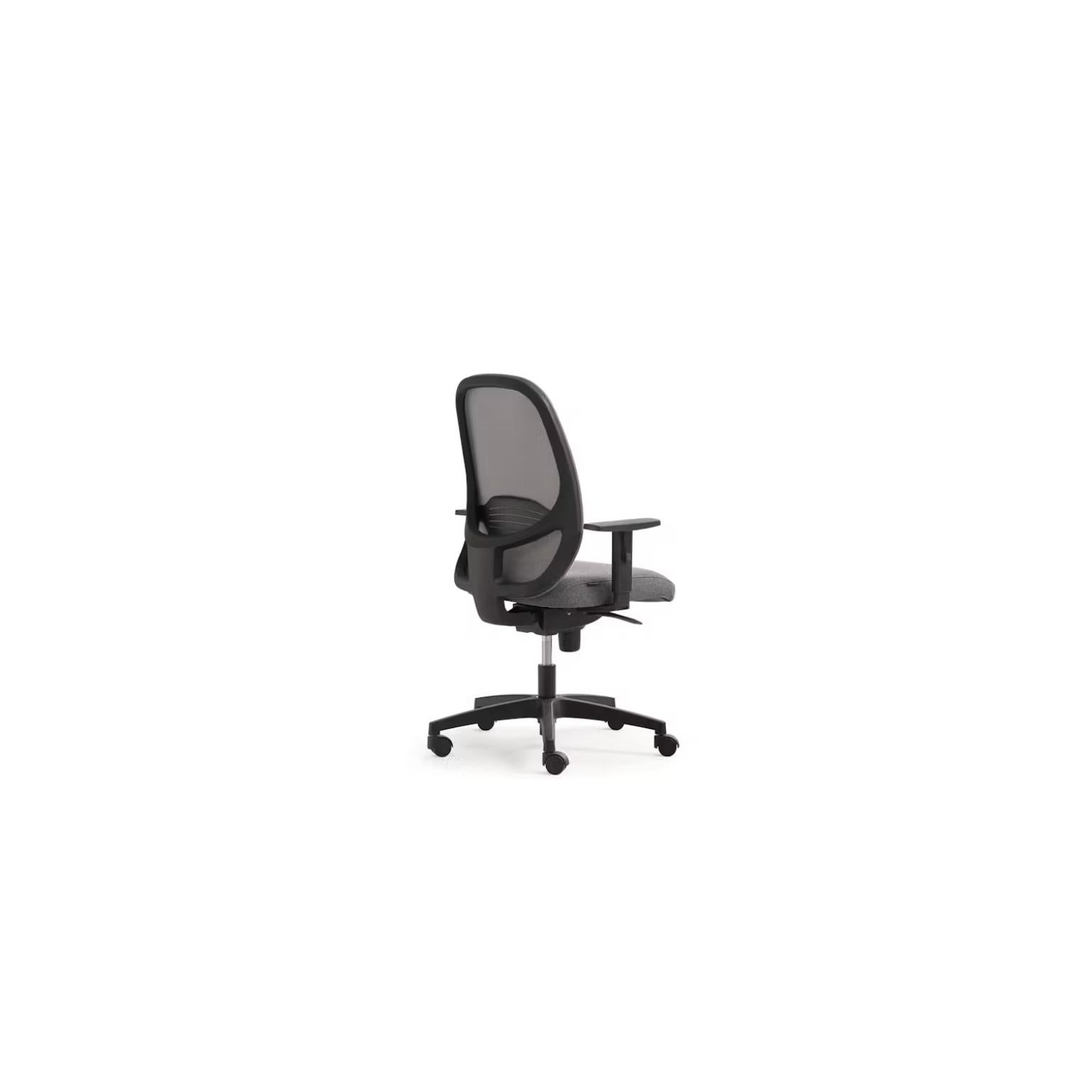 Italian Click Task Office Chair With Armrests in Mesh & Upholstery by Quinti Sedute For Sale