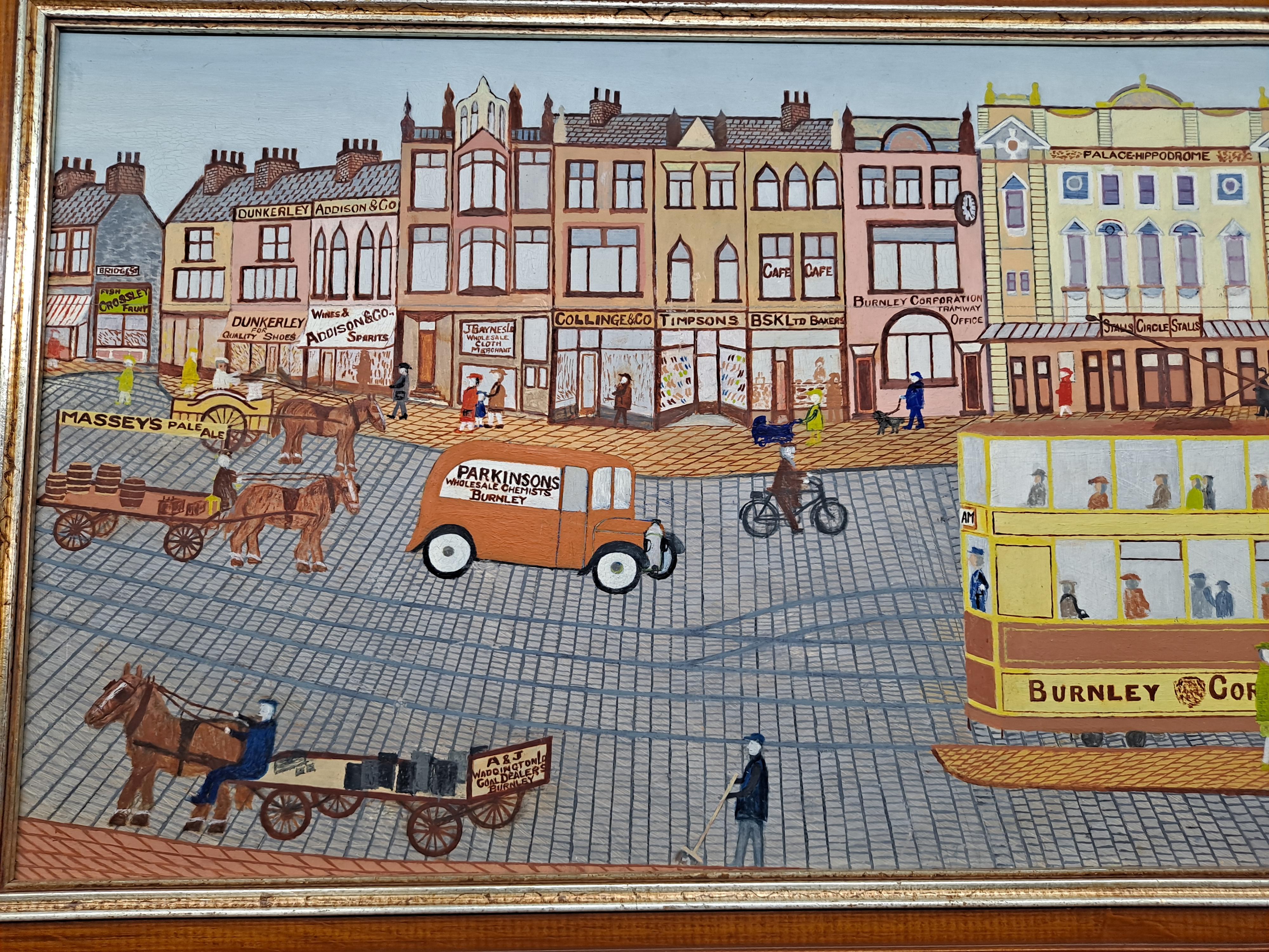 Cliff Astin British folk artist painting circa 1971 In Good Condition For Sale In San Francisco, CA