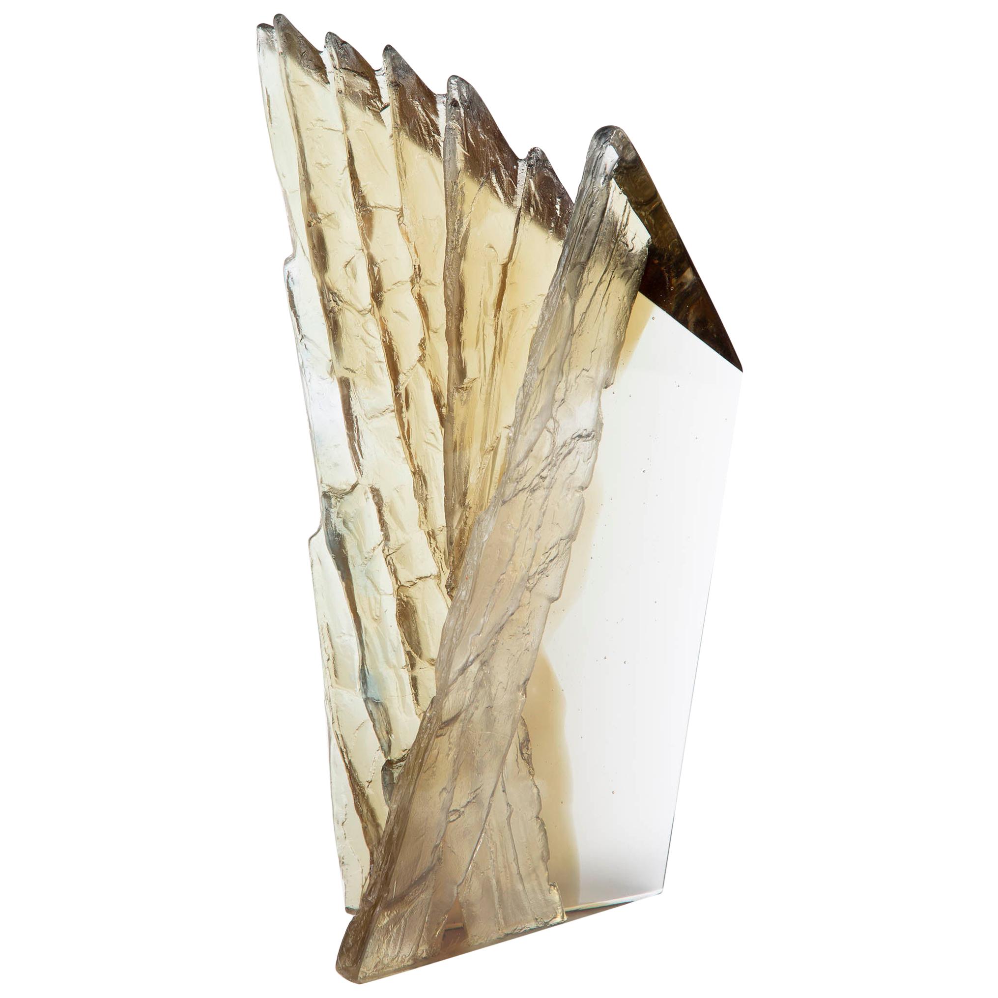 Contemporary Cliff Edge III, a Unique bronze and clear Glass Sculpture by Crispian Heath