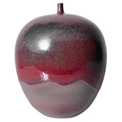 Cliff Lee Porcelain Teardrop Vase in Oxblood Glaze 1994