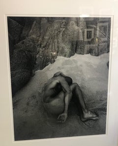 Cliff Watts Large Silver Gelatin Photograph Print of Nude Male on Beach