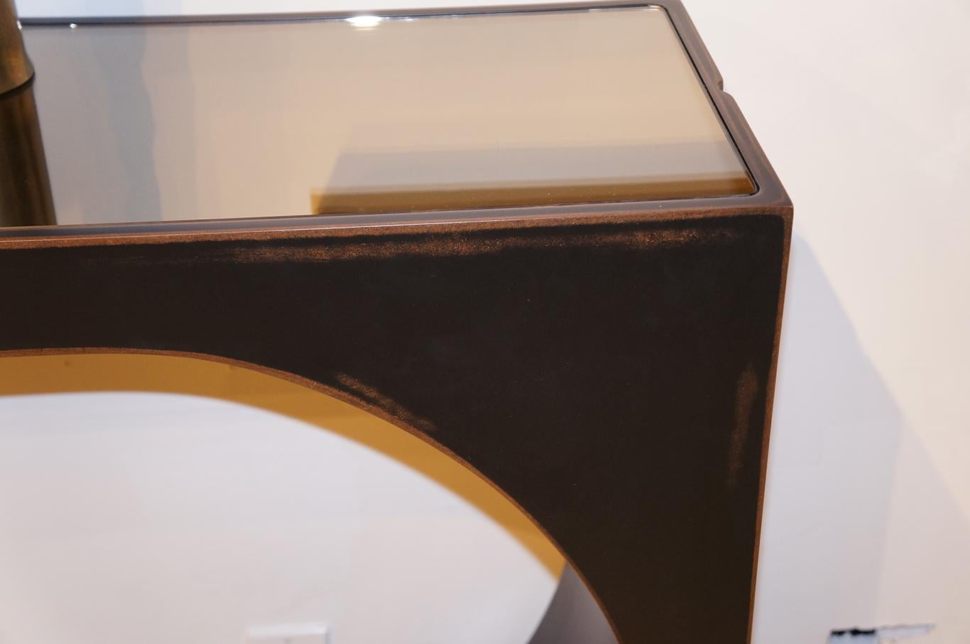 Cliff Young Dynasty Console with Mirrored Bronze Glass in Matte Black For Sale 4