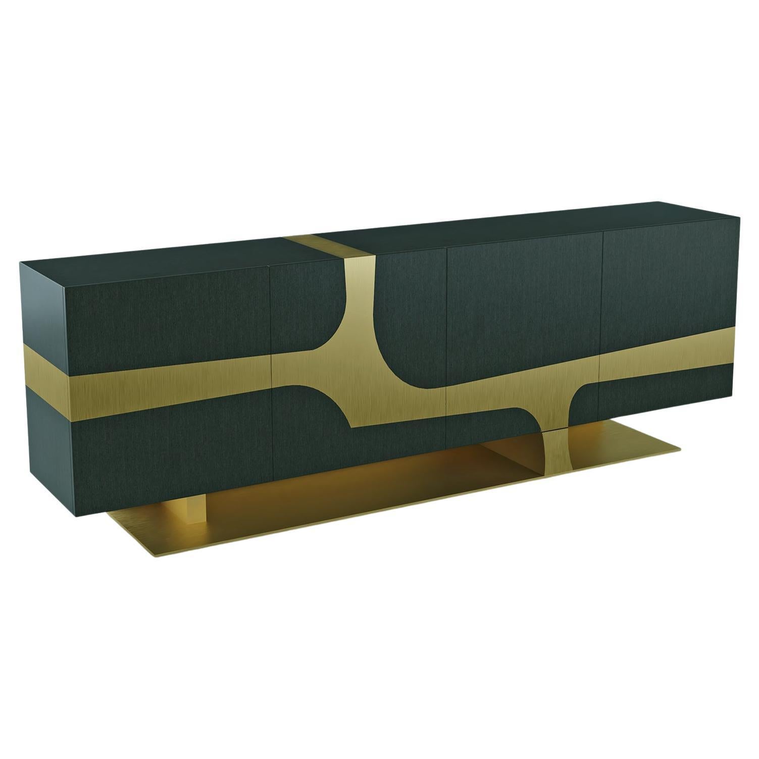 Cliff Young Nobu Black and Bronze Storage Buffet or Entertainment Unit For Sale