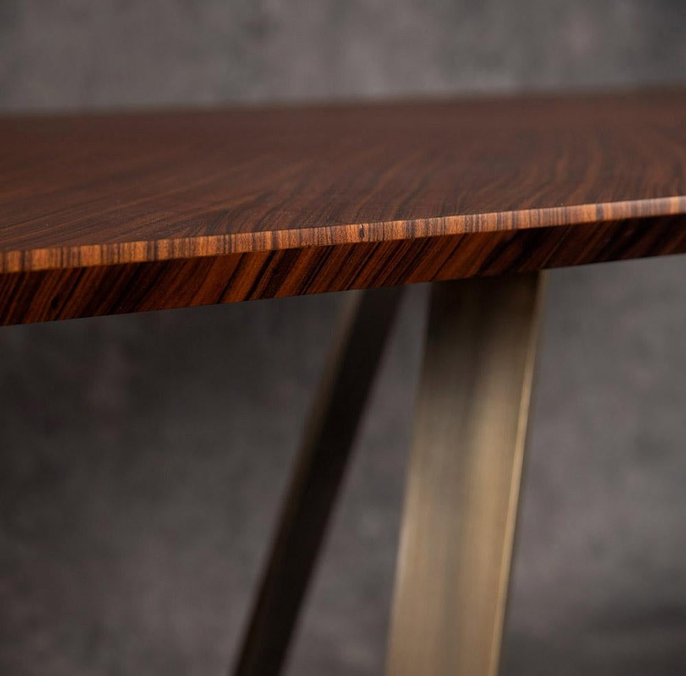 Modern Cliff Young Ro-Z Rosewood Boat Shape Dining Table For Sale