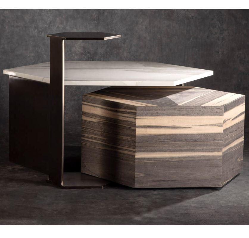 American Cliff Young Tempo Marble Nesting Cocktail & Coffee Table For Sale