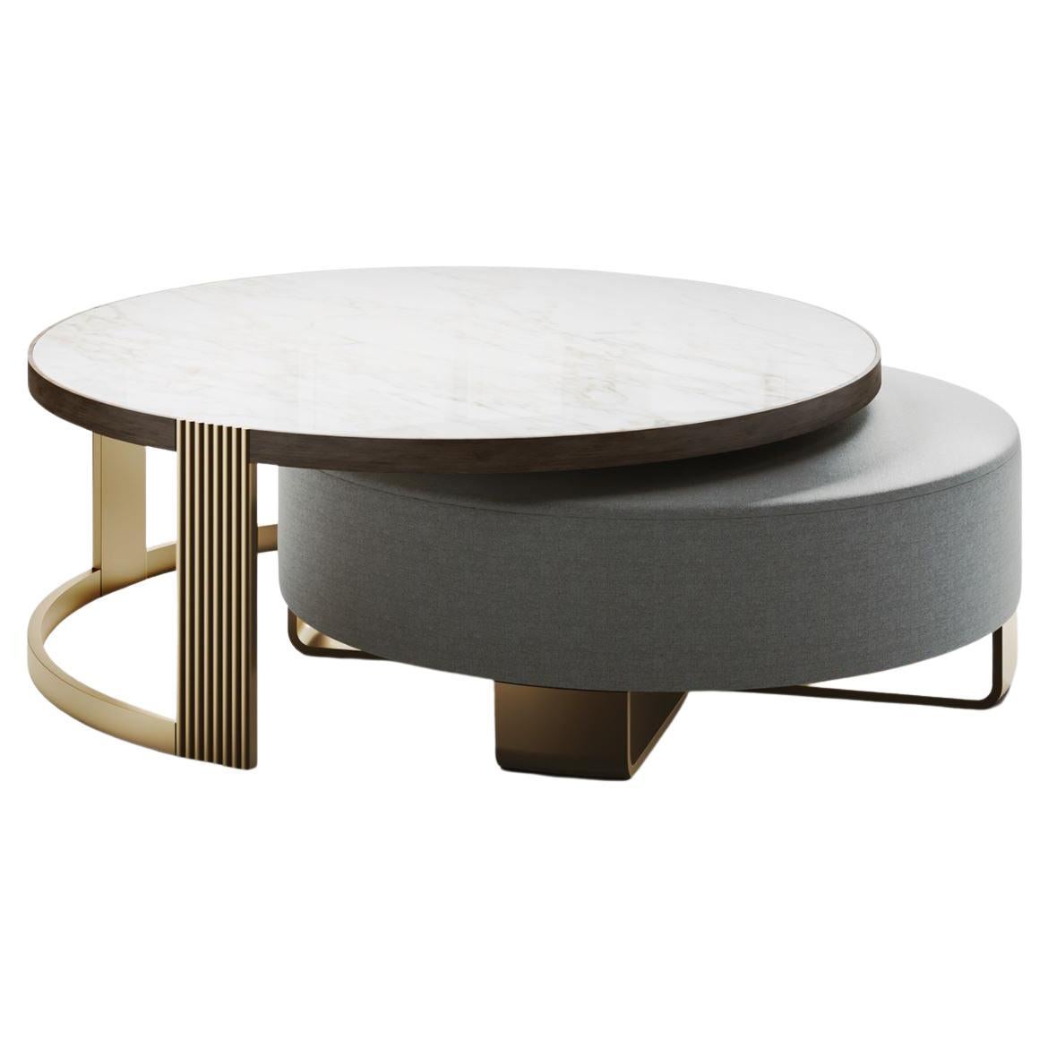 Cliff Young Tosca III Occasional Nesting Cocktail Table and Ottoman For Sale