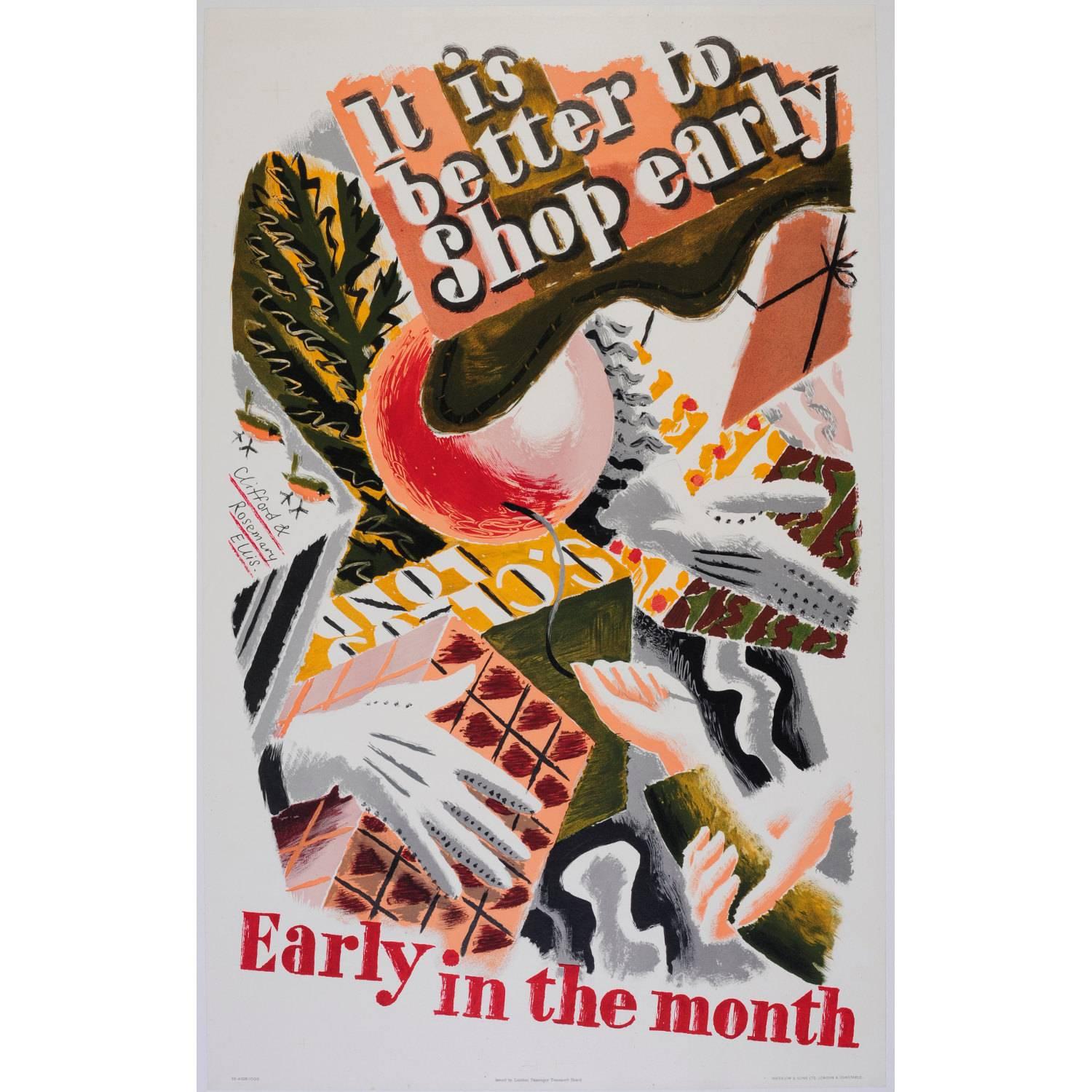 Clifford & Rosemary Ellis Print - London Transport 1935 Poster Early in the Month Clifford and Rosemary Ellis