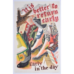 Vintage London Transport Return Early Christmas poster by Clifford and Rosemary Ellis