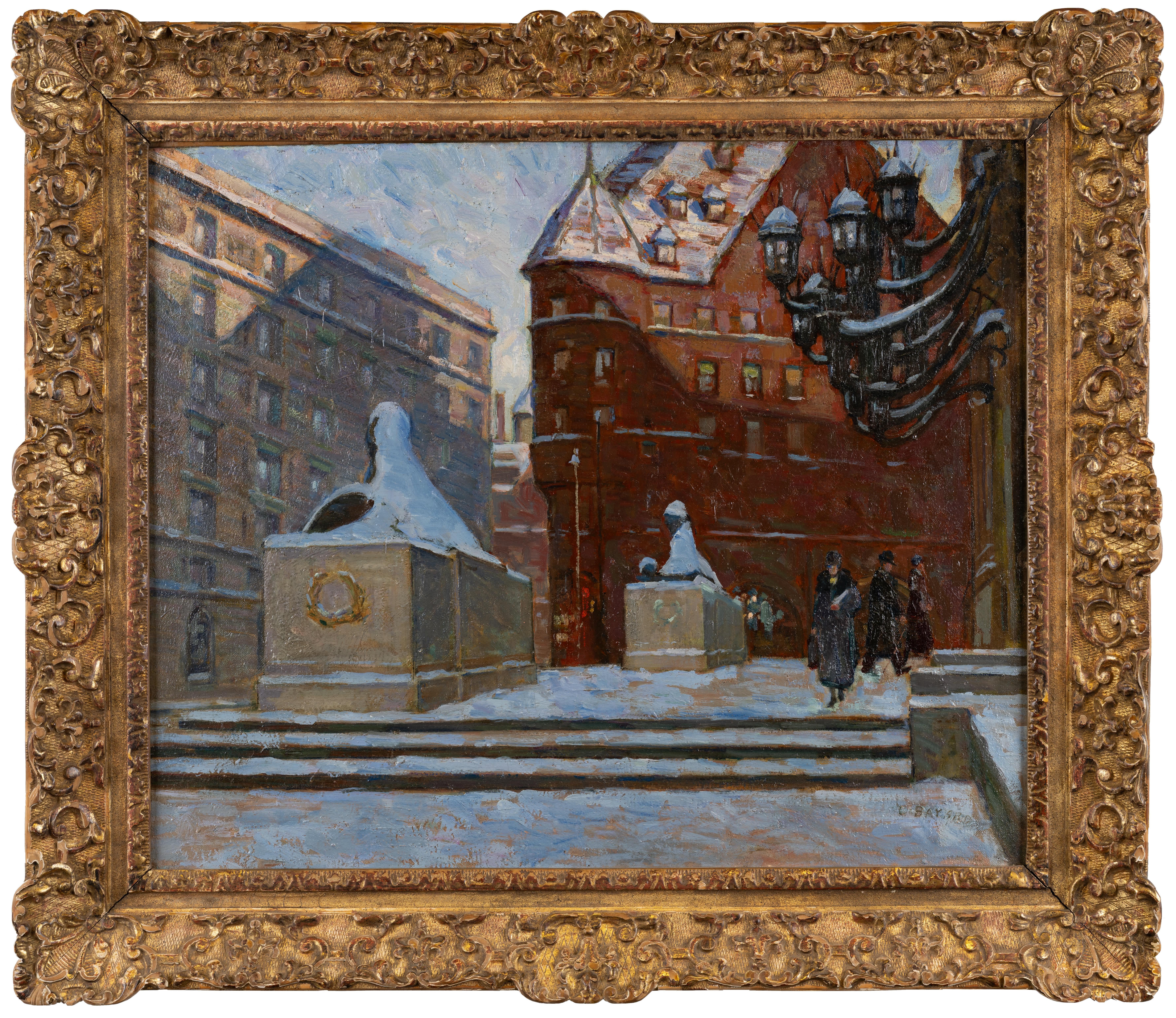 Clifford Bayard Landscape Painting - Boston Street Scene