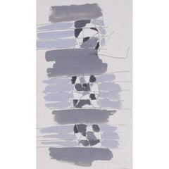 Clifford Ellis, 'Astratto in grigio II' dipinto a guazzo della metà del secolo scorso