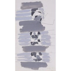 Clifford Ellis, "Abstracto en gris II", pintura al gouache de mediados de siglo 