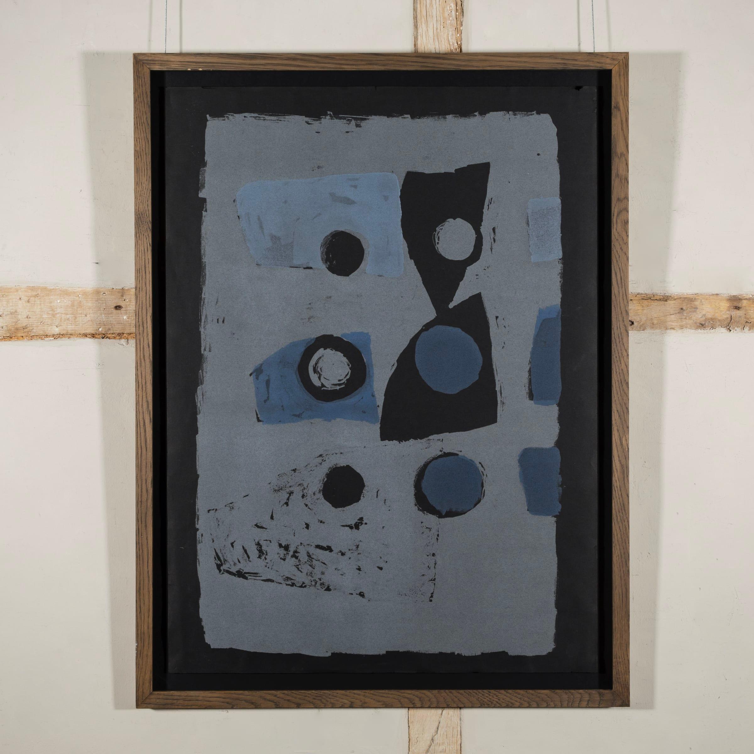 Variations on Six (Blau auf Schwarz) von Clifford Ellis, 1953 im Angebot 1