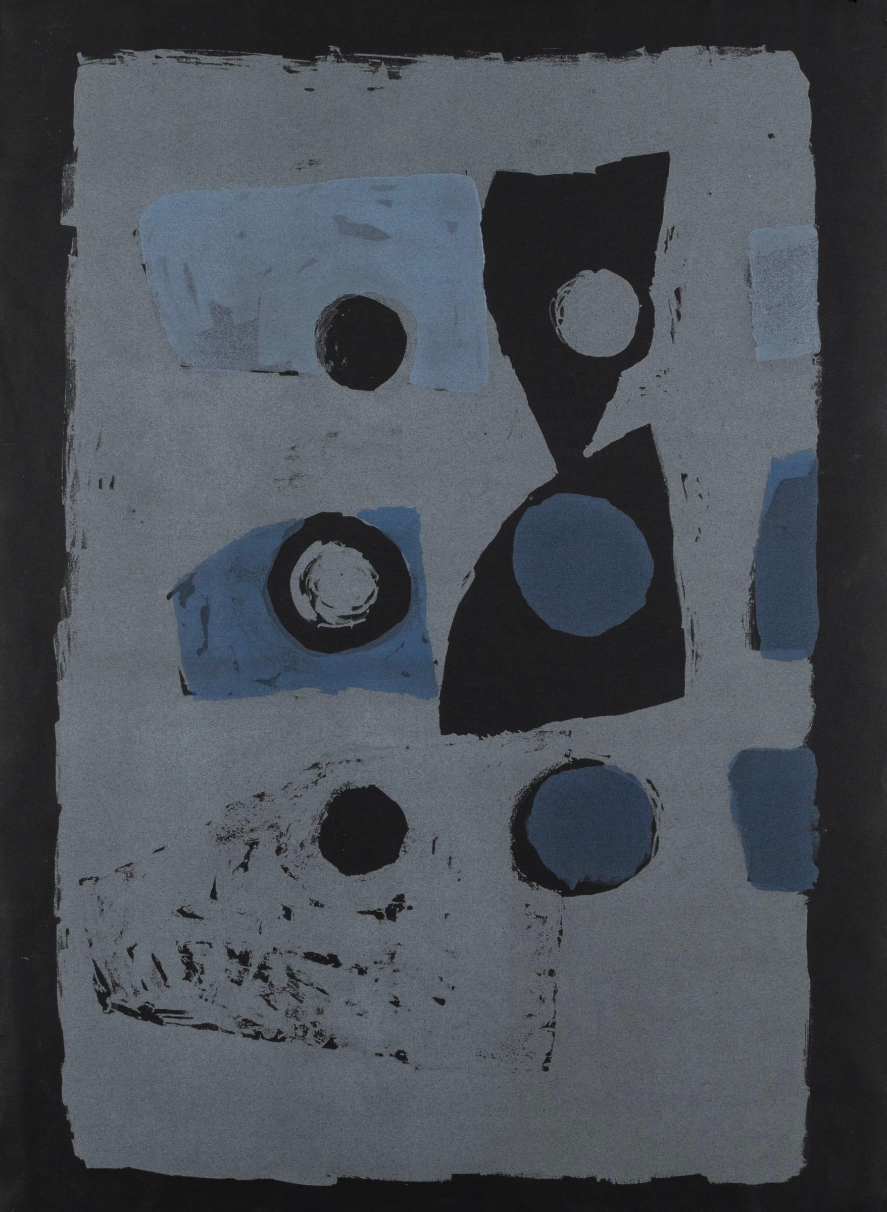 Variations on Six (Blau auf Schwarz) von Clifford Ellis, 1953

Zusätzliche Informationen:
Medium: Lithographie
85 x 64.5 cm
33 1/2 x 25 3/8 in

Clifford Ellis wurde in Bognor Regis, West Sussex, geboren und studierte an der St. Martin's School of