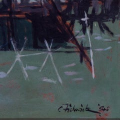 British painting of a bandstand, painted 1954 by Clifford Fishwick