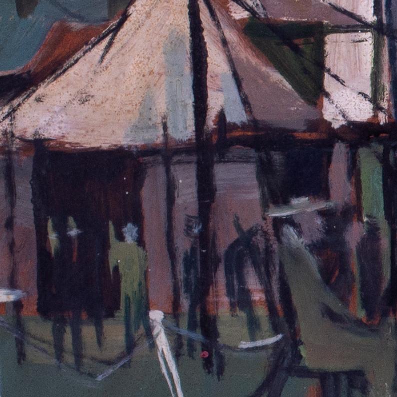 Tableau britannique d'un kiosque à musique, peint en 1954 par Clifford Fishwick en vente 2