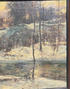 Winter Oil Painting Snow Bound by Clifford Grear Alexander Massachusetts