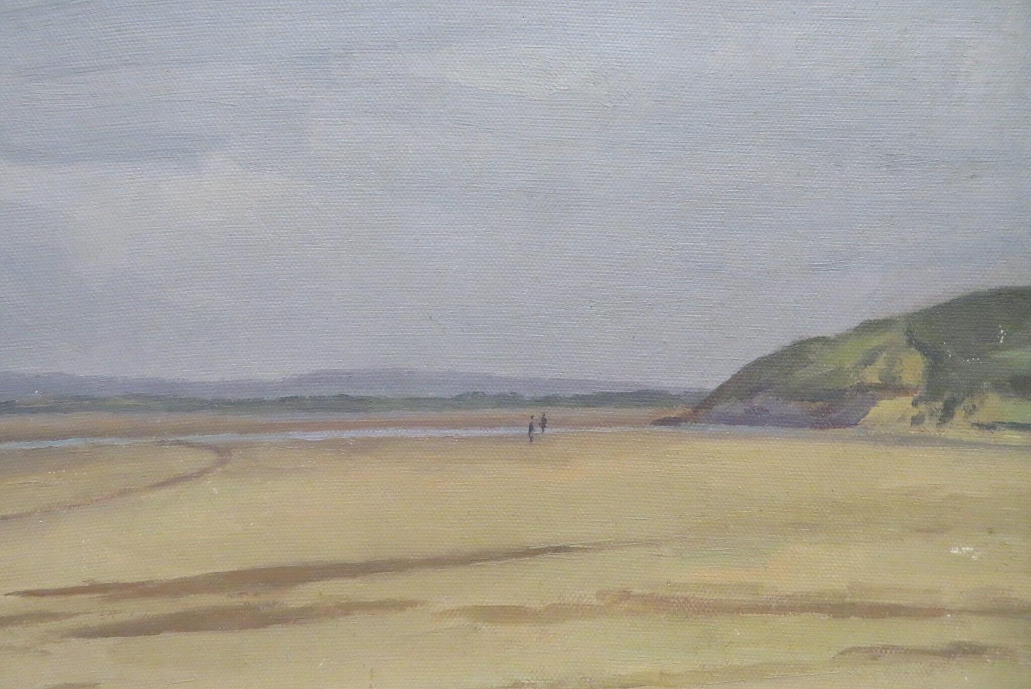 Clifford Hall ROI (1904-1973) óleo original inglés FIRMADO PLAYA GALESES en venta 3