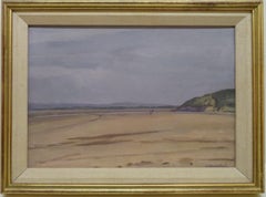 Clifford Hall ROI (1904-1973) original English SIGNED oil painting BEACH WALES