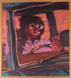 Vintage Clifford Hanley (1948-2021) - 1996 Oil, Lady Cab Driver