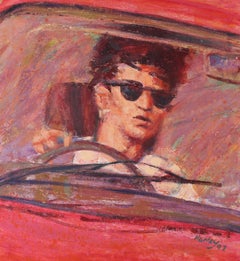 Clifford Hanley (1948-2021) - Óleo enmarcado de 1992, Al parque