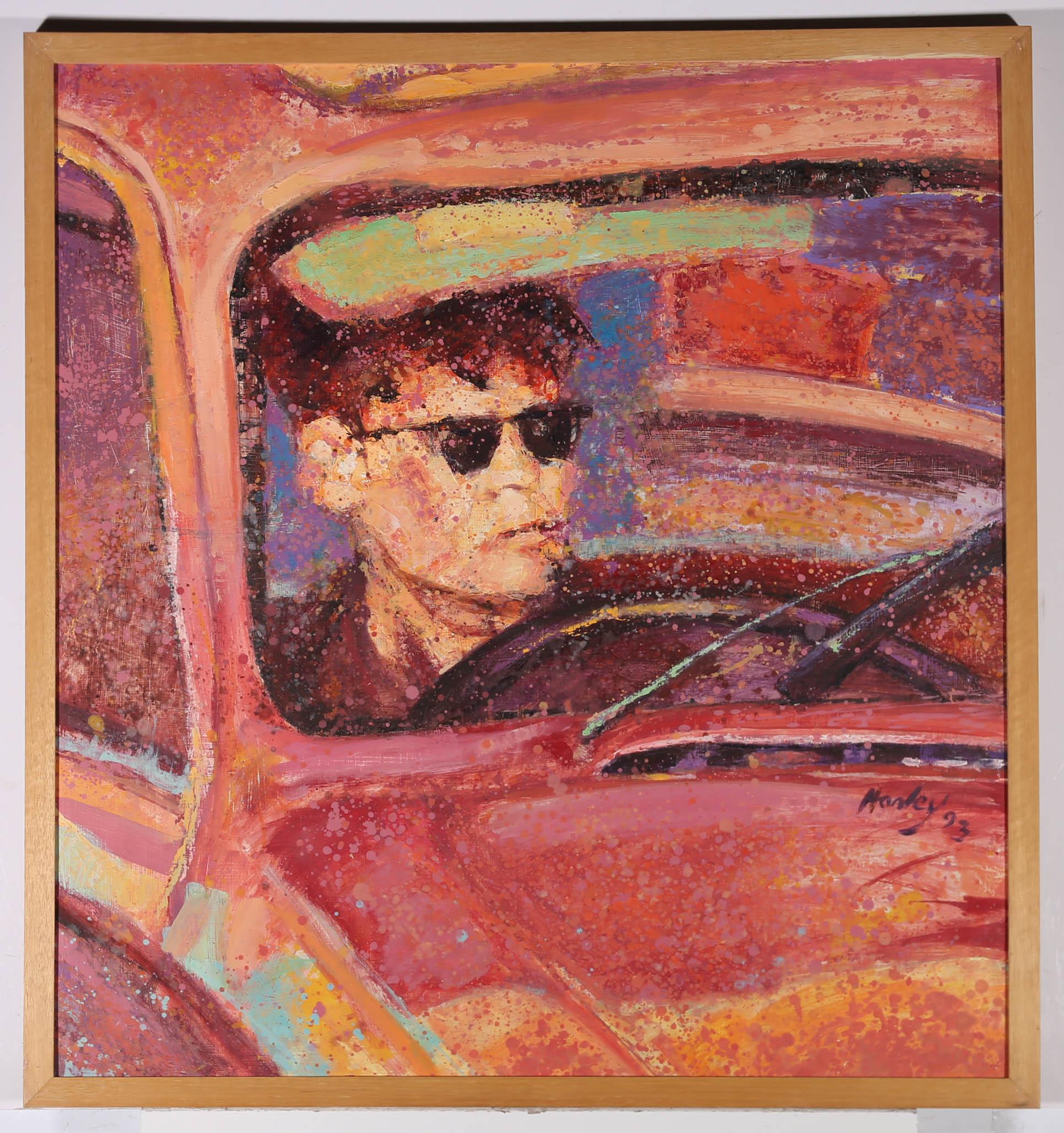 Clifford Hanley (1948-2021) - Framed 1993 Oil, Traffic For Days For Sale 2