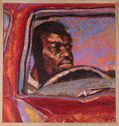 Vintage Clifford Hanley (1948-2021) - Framed 1994 Oil, Purple Heat