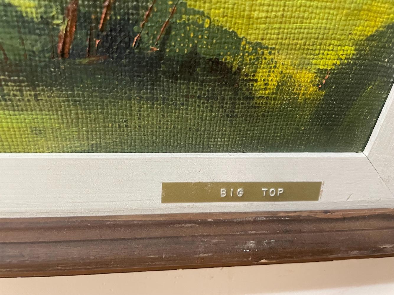 Big Tent Ein amerikanischer Reise Zirkus kommt in die Stadt (Braun), Landscape Painting, von Clifford Holmes