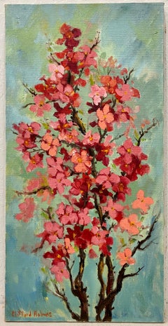 Clifford Holmes "Cherry Blossoms" Original Oil Painting C.1950