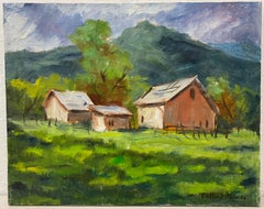 Clifford Holmes "Country Farm" Original Oil Painting c.1950