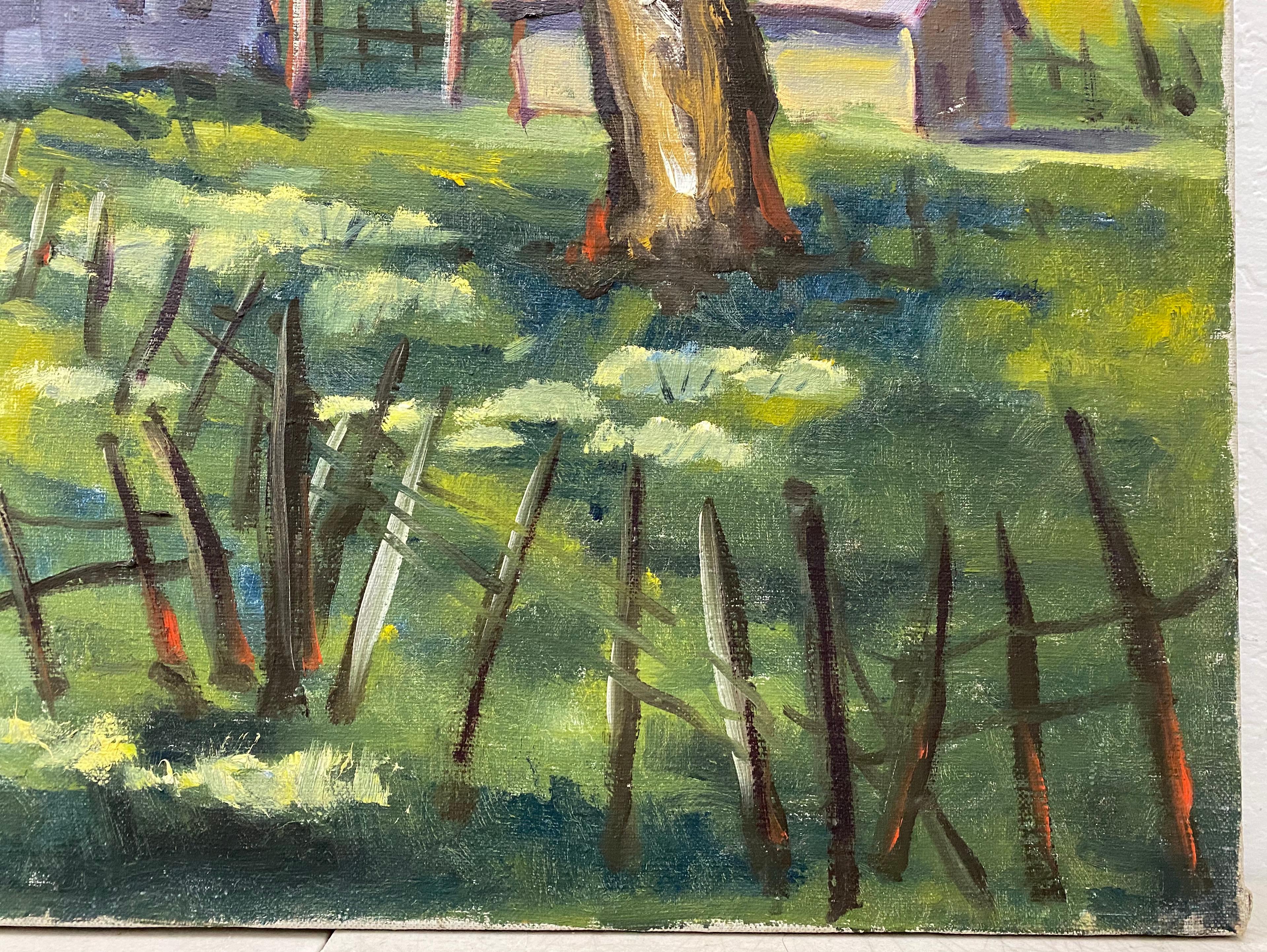 Clifford Holmes Paesaggio di campagna di Roll & Hill con fienile e Oak C.1950 in vendita 1