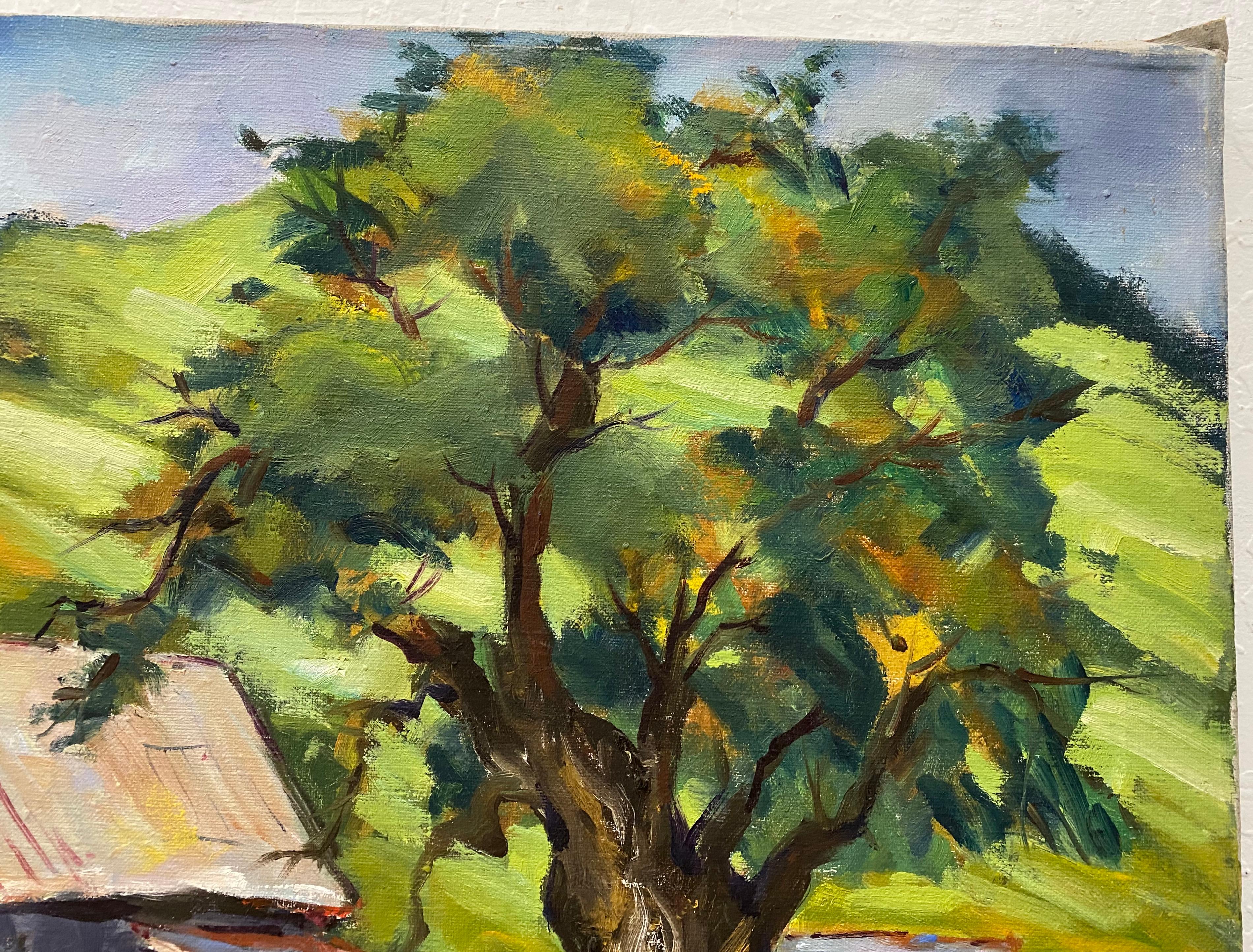 Clifford Holmes Paesaggio di campagna di Roll & Hill con fienile e Oak C.1950 in vendita 2