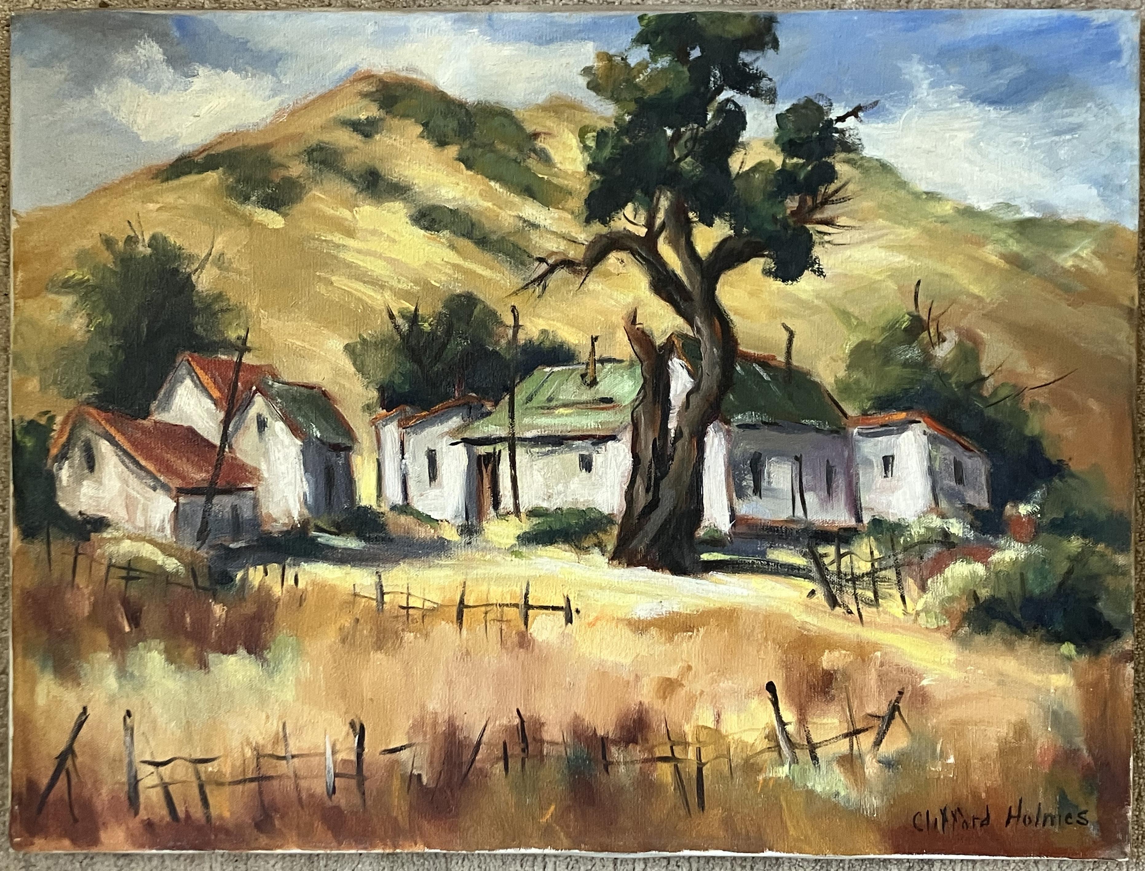 Clifford Holmes Landscape Painting - Dublin, California Ranch