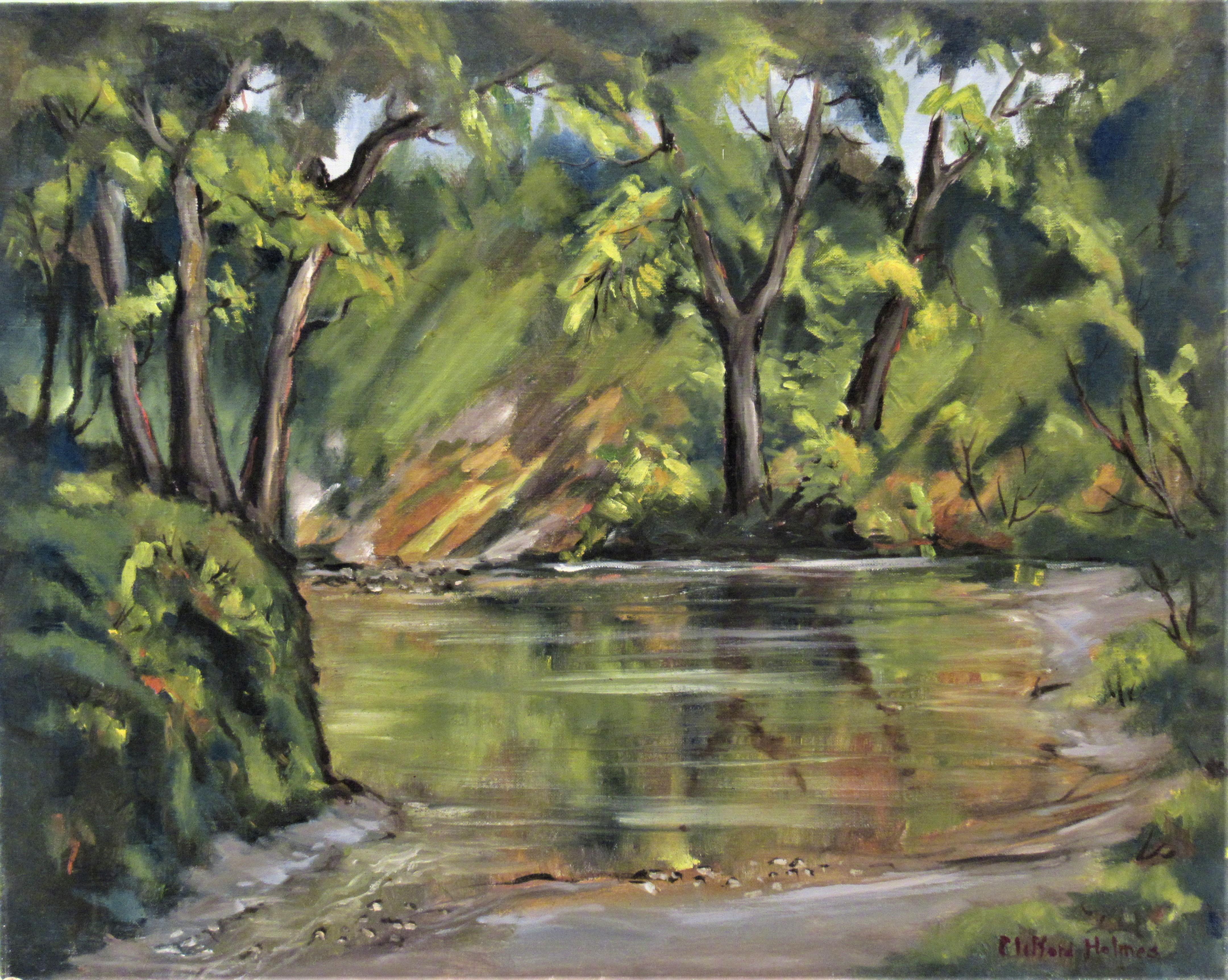 Clifford Holmes Landscape Painting - Palomares Creek, California