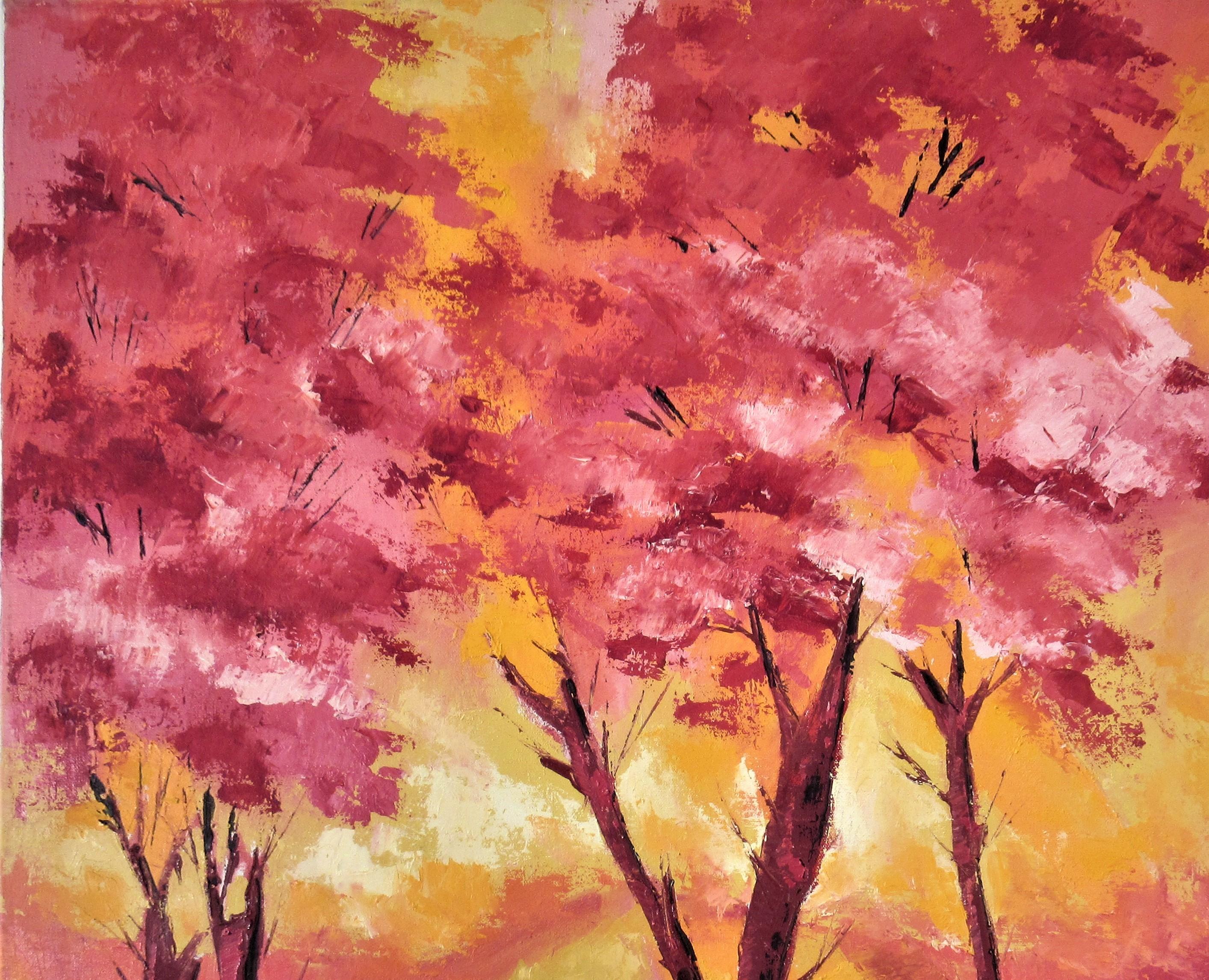Red Forest - Painting by Clifford Holmes