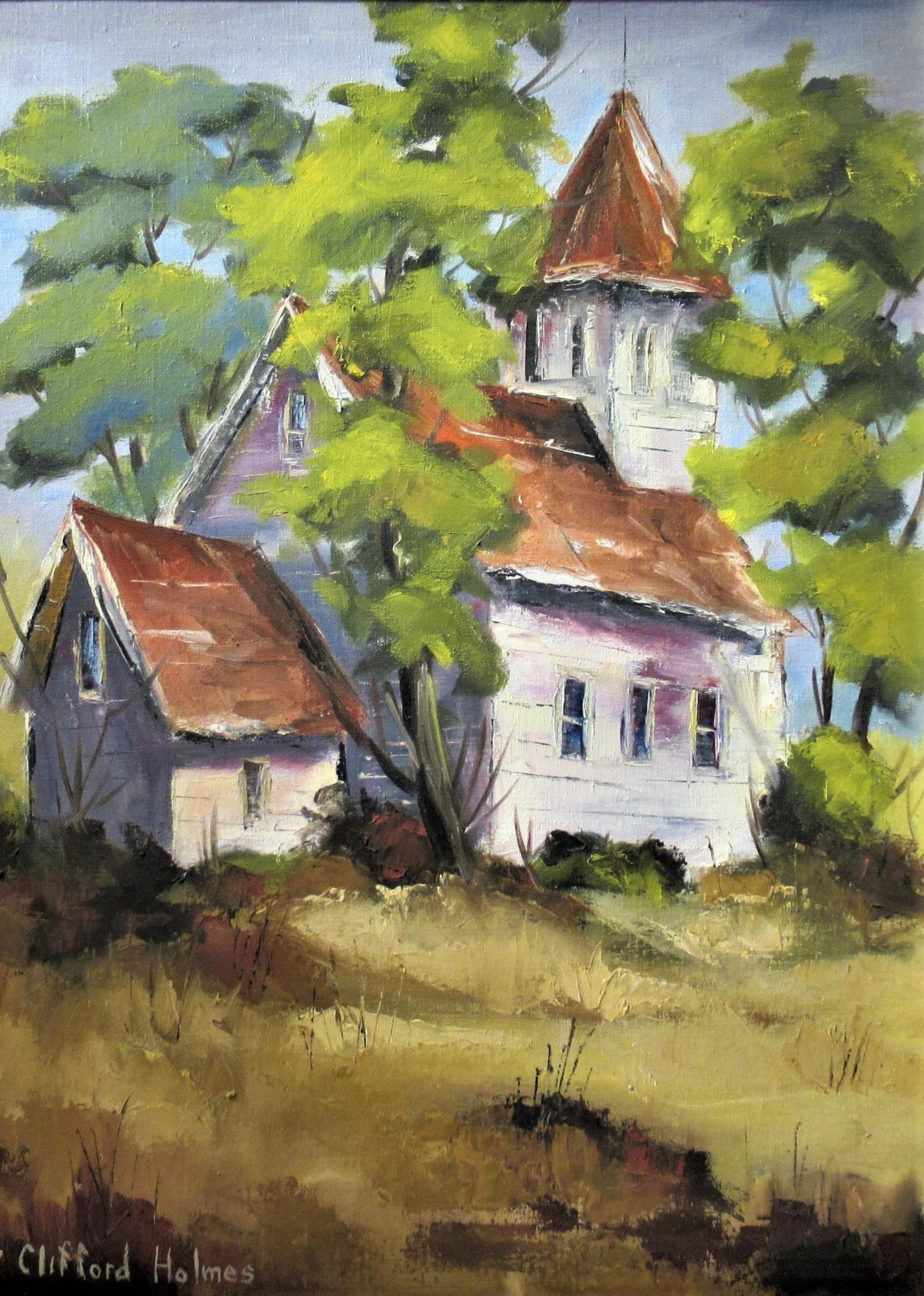St Raymonds Church - Painting by Clifford Holmes
