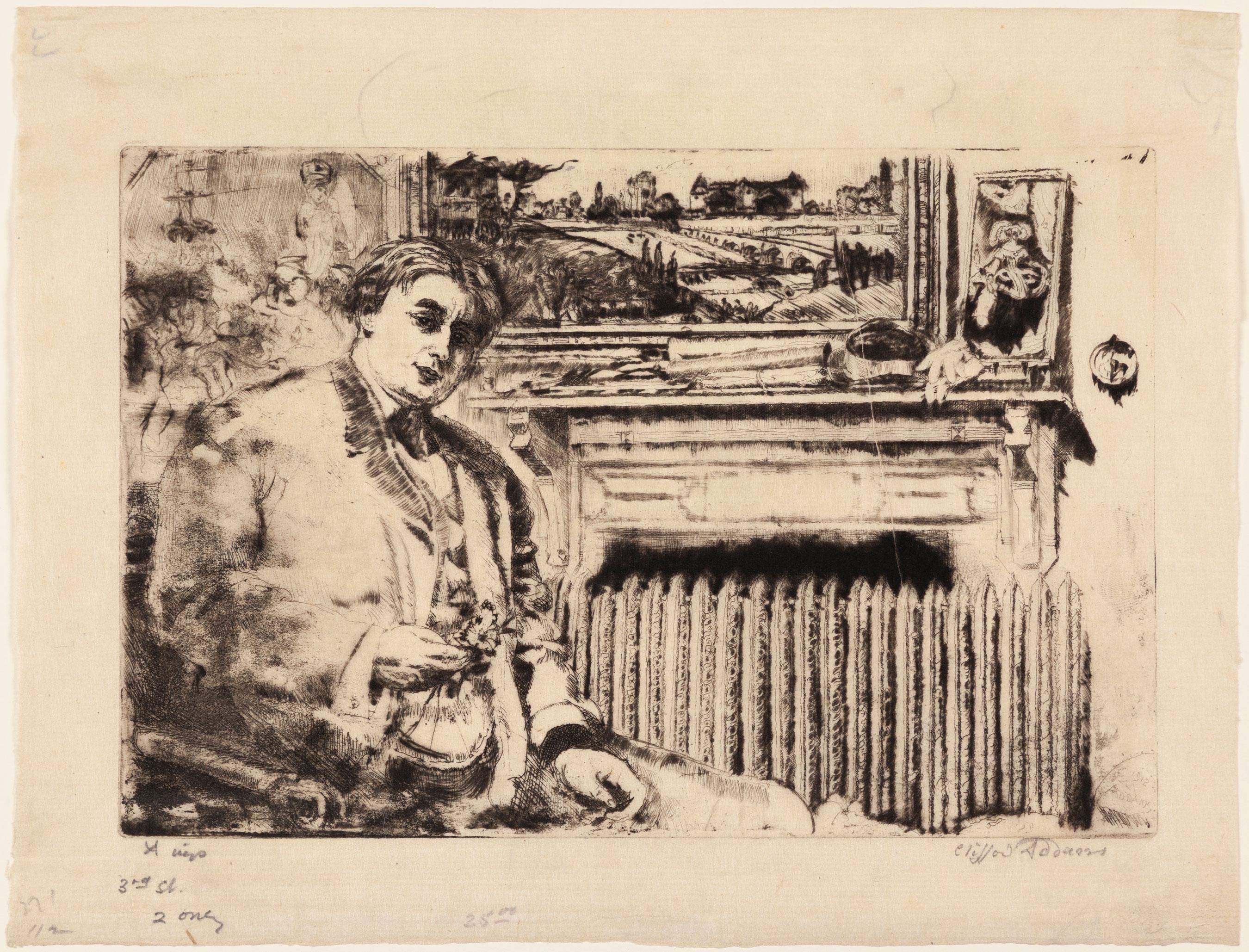 Interior Print Clifford Isaac Addams - Man by a Radiator
